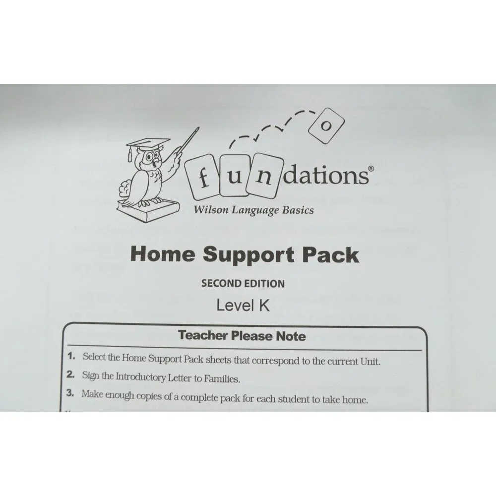 Wilson Fundations Home Support Pack 2nd Edition Level K Loose Leaf F2HMAPK 112pg